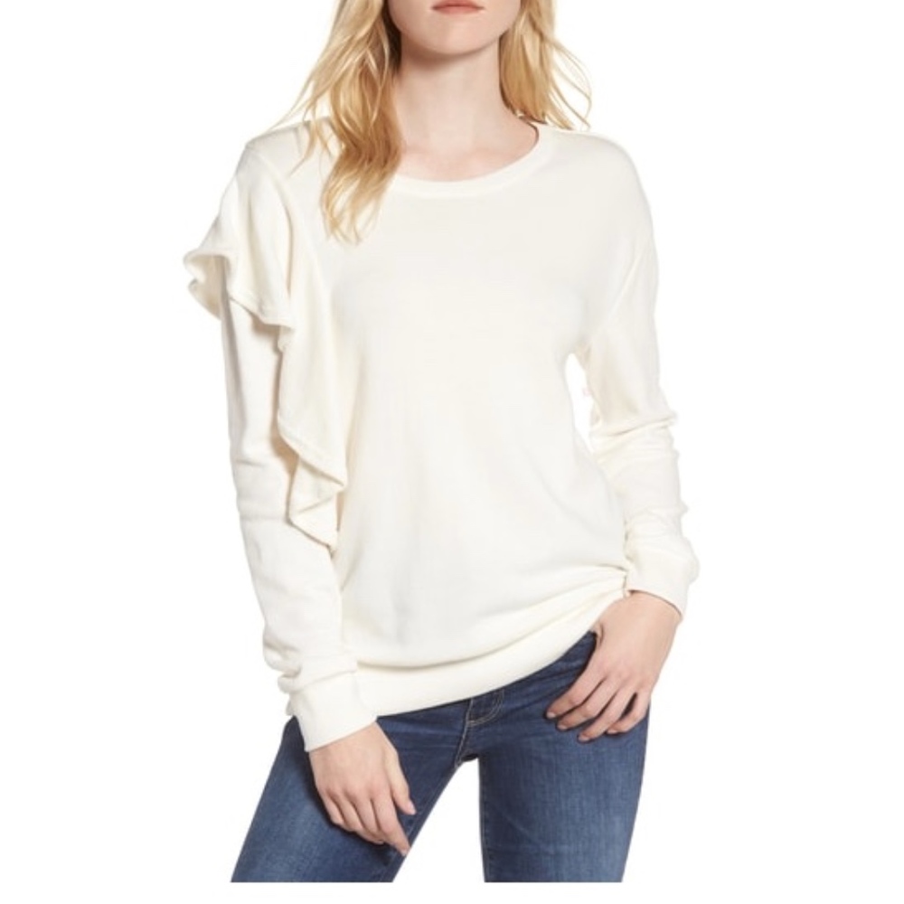 Splendid Westfourth Ruffle Pullover Sweatshirt - image 1